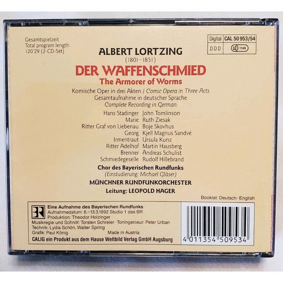 Albert Lortzing Der Waffenschmied German Comic Opera 2 CD Set Austria 1995 DDD - Picture 4 of 12